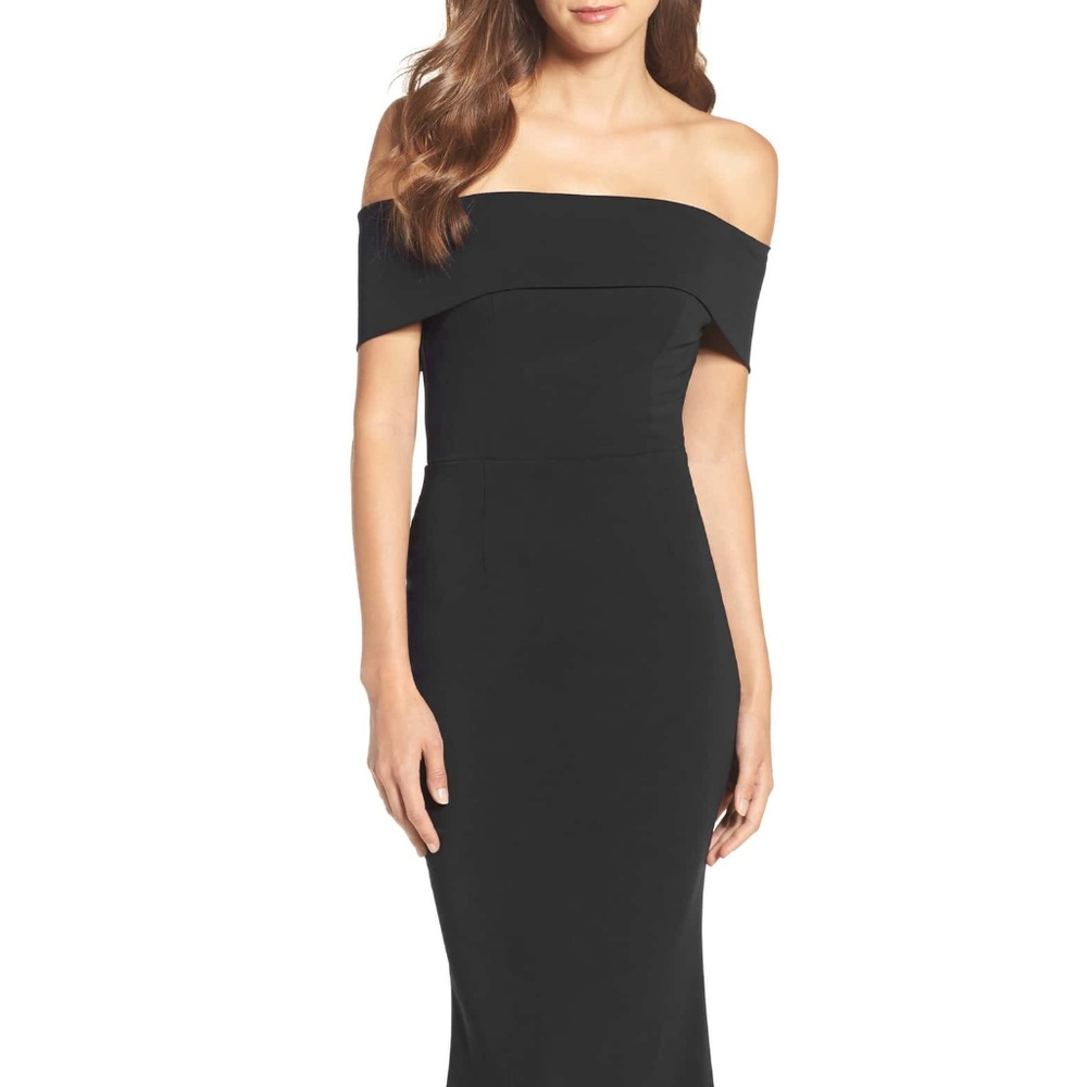Katie May Legacy Crepe Body-Con Gown, Black